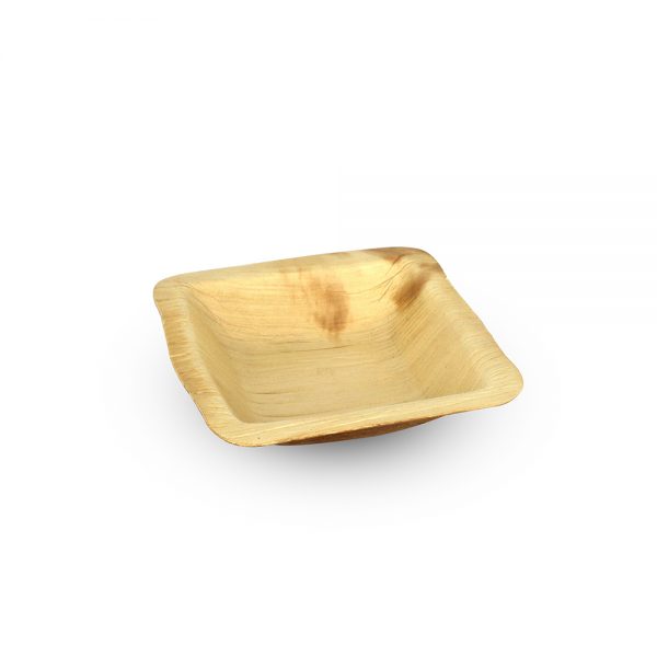 Disposable Bowls - 10pcs set of 4.5 Areca Palm Leaf Square Bowls - Eco friendly Disposable Dinnerware Save The Planet dubai