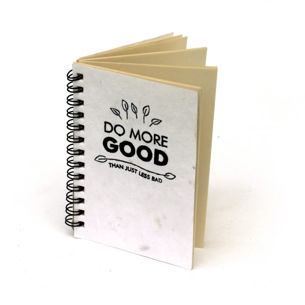 Plantable Mini Notepads – 1pc A5 Plantable Mini Notepad with Wire-O Binding- 3″x 5″ – 72 Pages save the planet