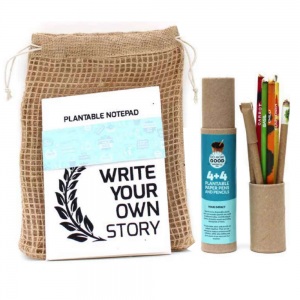 Plantable Stationery A5 size kits - 4 Paper Seed Pens + 4 Seed Pencils + 1 Plantable Notepad Save The Planet